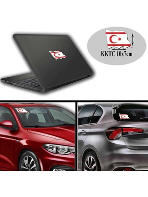 Asilmeydan KKTC Arma, Araba, Cam, Laptop Etiket Oto Sticker -Araç Aksesuar 10x7 cm