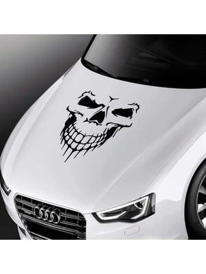 Asilmeydan Büyük Kuru Kafa Siyah Kaput Sticker - Oto, Araba, Etiket, Aksesuar, Tuning, Modifiye, Arma