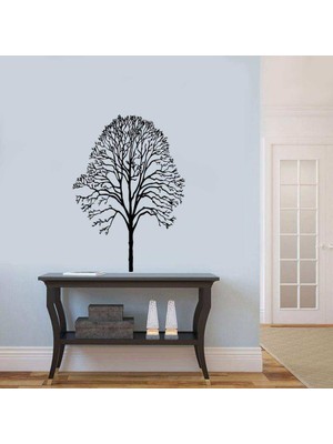 Asilmeydan Yaprakları Dökülmüş Ağaç Dekoratif Duvar Sticker, Çıkartma, Etiket