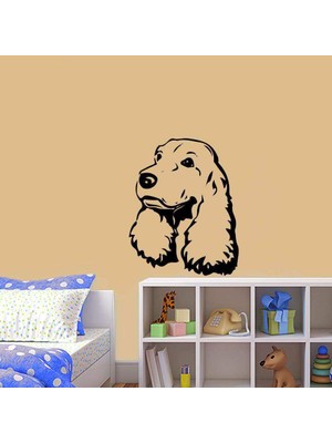 Asilmeydan Sevimli Yavru Köpek Silüeti Dekoratif Duvar Sticker, Çıkartma, Etiket