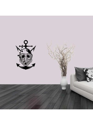 Asilmeydan Dalgıç Kafası- Su Altı Silüet Dekoratif Duvar Sticker, Çıkartma, Etiket