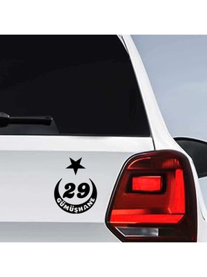 Asilmeydan Ay Yıldız Gümüşhane Plakası 29 Sticker, Oto, Araba, Araç, Etiket, Aksesuar