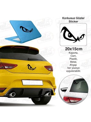 Asilmeydan Korkusuz Kızgın Gözler Siyah Sticker - Araç Oto Araba Etiket, Arma, Aksesuar, Modifiye, Tuning