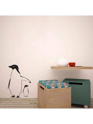 Asilmeydan Yavru Panda ve Anne Panda Silüeti Dekoratif Çocuk Odası Duvar Sticker, Çıkartma, Etiket