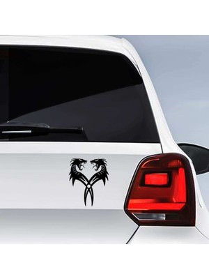 Asilmeydan Çift Başlı Dragon, Ejderha Sticker Araba, Araç, Oto Etiket, Aksesuar, Tuning, Modifiye, Arma