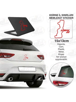 Asilmeydan Edirne İli 22 Plaka Kodu Memleket Kırmızı Yarış Pisti Sticker - Oto Araba Etiket, Aksesuar, Tuning
