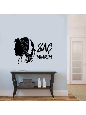 Asilmeydan Saç Tasarım - Saç Stil Güzellik Salonu Silüeti Duvar Sticker, Çıkartma