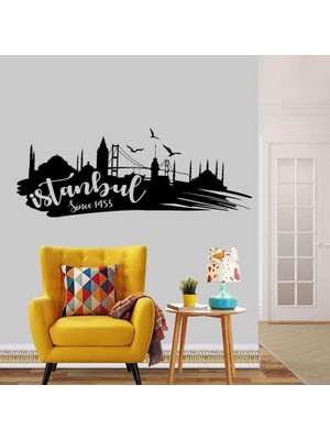 Asilmeydan Istanbul Cami Köprü Silueti Büyük Boy  Dekoratif Duvar Sticker, Çıkartma, Etiket