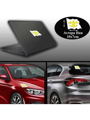 Asilmeydan Avrupa Hun Arma, Araba, Cam, Laptop Etiket Oto Sticker -Araç Aksesuar 10X7 cm