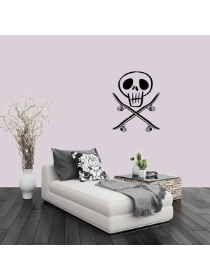 Asilmeydan Kurukafa ve Kaykay Dekoratif Duvar Sticker, Çıkartma, Etiket