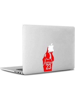 Asilmeydan Michael Jordan Basketbol Mac Book Laptop Sticker, Etiket, Çıkartma Kırmızı