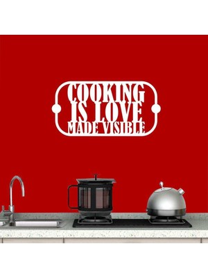 Asilmeydan Cooking Is Love Made Visible Silüeti Mutfak Dekoratif Duvar Sticker, Çıkartma