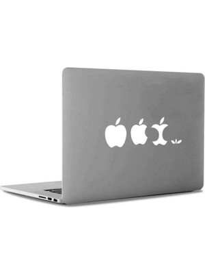 Asilmeydan Apple Logo Elmalar Mac Book Laptop Sticker, Etiket, Çıkartma Beyaz