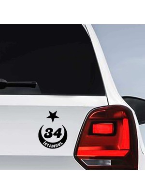 Asilmeydan Ay Yıldız Istanbul Plakası 34 Sticker, Oto, Araba, Araç, Etiket, Aksesuar