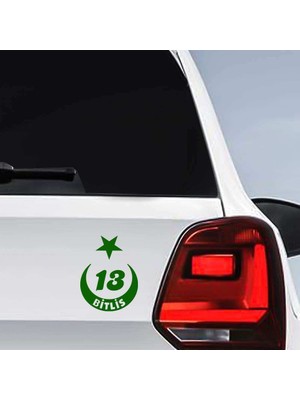 Asilmeydan Ay Yıldız Bitlis Plakası 13 Sticker, Oto, Araba, Araç, Etiket, Aksesuar
