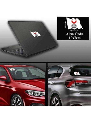 Asilmeydan Altın Ordu Arma, Araba, Cam, Laptop Etiket Oto Sticker -Araç Aksesuar 10X7 cm