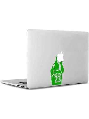 Asilmeydan Michael Jordan Basketbol Mac Book Laptop Sticker, Etiket, Çıkartma Yeşil