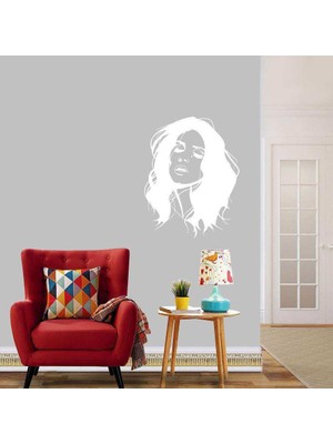 Asilmeydan Sanatçı Lana Del Rey Silüetli Dekoratif Duvar Sticker, Çıkartma, Etiket Beyaz