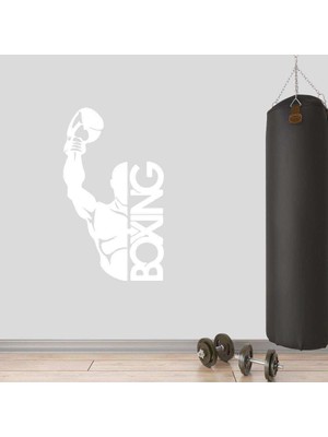 Asilmeydan Boxing, Şampiyon Boksör Dekoratif Duvar Sticker, Çıkartma, Etiket Beyaz
