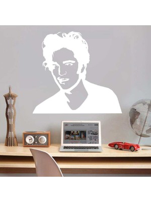 Asilmeydan Alacakaranlık Oyuncusu Edward Cullen Silüeti Dekoratif Duvar Sticker, Çıkartma, Etiket Beyaz