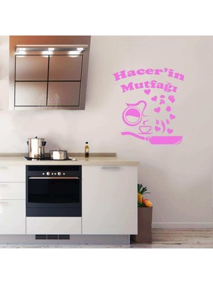 Asilmeydan Kişiye Özel, Isminiz Yazılı Mutfak Dekoratif Duvar Sticker, Çıkartma, Etiket Pembe