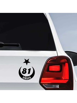 Asilmeydan Ay Yıldız Düzce Plakası 81 Sticker, Oto, Araba, Araç, Etiket, Aksesuar