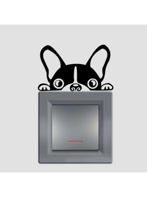 Asilmeydan Fransız Bulldog Köpek  Tasarım Priz Sticker Duvar Dekorasyon Çıkartma