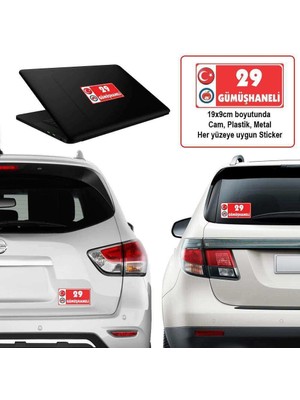 Asilmeydan 29 Gümüşhane - Memleket Sticker - Şehir - Arma,cam, Laptop Etiket Oto Sticker -Araç Akesuar 19X9CM