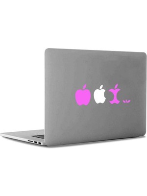 Asilmeydan Apple Logo Elmalar Mac Book Laptop Sticker, Etiket, Çıkartma Pembe