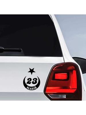 Asilmeydan Ay Yıldız Elazığ Plakası 23 Sticker, Oto, Araba, Araç, Etiket, Aksesuar