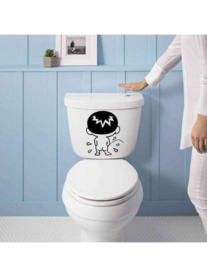 Asilmeydan Çiş Yapan Çocuk Dekoratif Wc Klozet Sticker, Çıkartma, Etiket