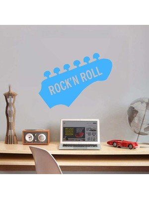 Asilmeydan Rock'n Roll Music Dekoratif Genç Odası Duvar Sticker, Çıkartma Mavi