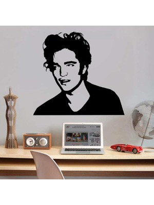 Asilmeydan Alacakaranlık Oyuncusu Edward Cullen Silüeti Dekoratif Duvar Sticker, Çıkartma, Etiket Siyah
