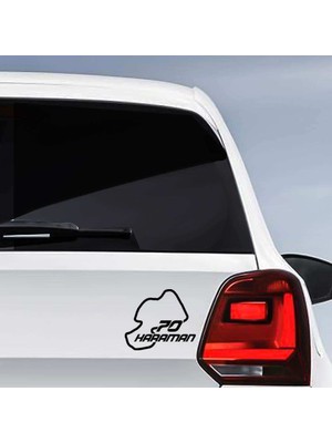 Asilmeydan Karaman Ili 70 Plaka Kodu Şehir Harita Memleket Yarış Pisti Sticker - Oto Araba Etiket, Aksesuar