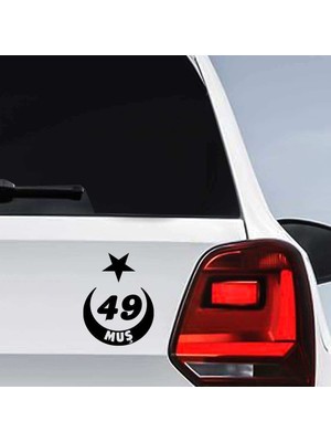 Asilmeydan Ay Yıldız Muş Plakası 49 Sticker, Oto, Araba, Araç, Etiket, Aksesuar