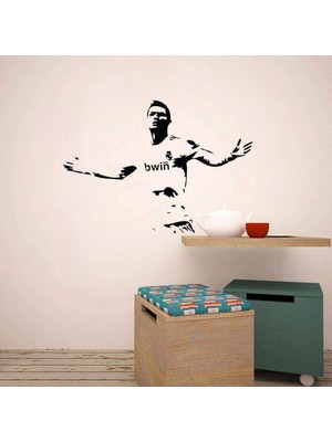 Asilmeydan Juventus -Cristiano Ronaldo Silüeti Dekoratif Çocuk Odası Duvar Sticker, Çıkartma