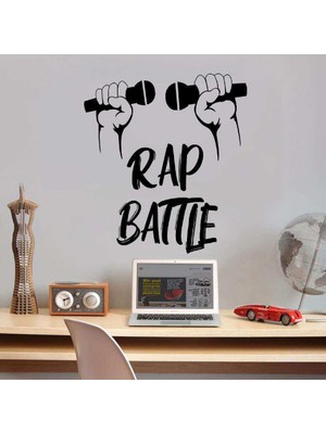 Hip Hop - Rap Battle - Müzik Dekoratif Genç Odası Duvar Sticker, Çıkartma