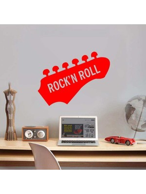 Asilmeydan Rock'n Roll Music Dekoratif Genç Odası Duvar Sticker, Çıkartma Kırmızı