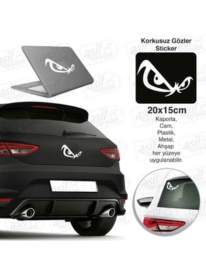 Asilmeydan Korkusuz Kızgın Gözler Beyaz Sticker - Araç Oto Araba Etiket, Arma, Aksesuar, Modifiye, Tuning