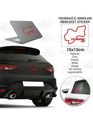 Asilmeydan Tekirdağ Ili 59 Plaka Kodu Memleket Kırmızı Yarış Pisti Sticker - Oto Araba Etiket, Aksesuar, Tuning