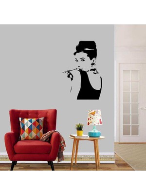 Asilmeydan Audrey Hepburn, Film Yıldızı Dekoratif Duvar Sticker, Çıkartma, Etiket