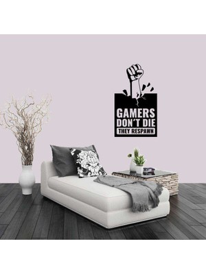 Asilmeydan Gamers Don't Die Yazılı Dekoratif Duvar Sticker, Çıkartma, Etiket