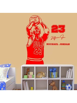 Asilmeydan Basketbolcu 23 Numara Michael Jordan Dekoratif Duvar Sticker, Çıkartma Kırmızı