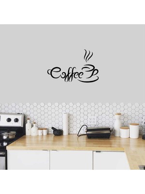 Asilmeydan Coffee Fincan Silüeti Dekoratif Mutfak Duvar Sticker, Çıkartma
