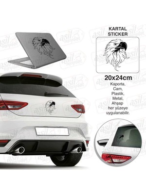 Asilmeydan Kartal Siluet Siyah Sticker - Oto, Araba, Etiket, Aksesuar, Tuning, Modifiye, Arma