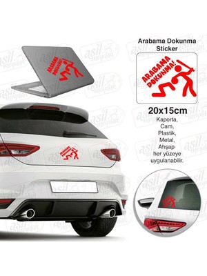 Asilmeydan Arabama Dokunma Kırmızı Sticker - Araç Oto Araba Etiket, Arma, Aksesuar, Modifiye, Tuning
