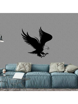 Asilmeydan Uçan Kartal Silueti Büyük Boy Dekoratif Duvar Sticker, Çıkartma, Etiket Kahverengi