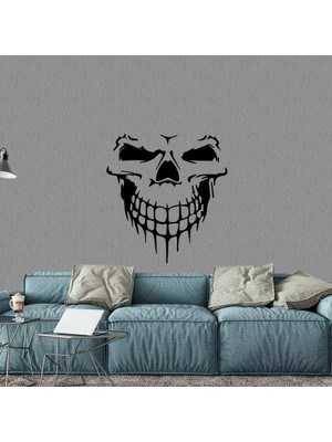 Asilmeydan Kuru Kafa,  Silueti Büyük Boy Dekoratif Duvar Sticker, Çıkartma, Etiket Sarı