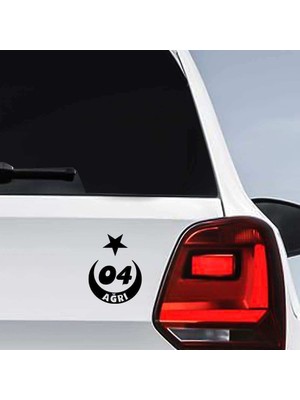 Asilmeydan Ay Yıldız Ağrı Plakası 04 Sticker, Oto, Araba, Araç, Etiket, Aksesuar