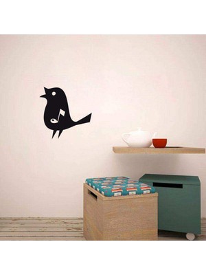 Asilmeydan Müzik Notalı Kuş Dekoratif Duvar Sticker, Çıkartma, Etiket